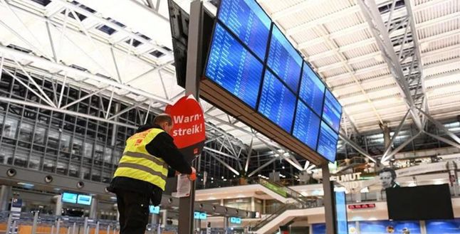 Almanya’da havalimanlarında grev, uçuşlar iptal edildi