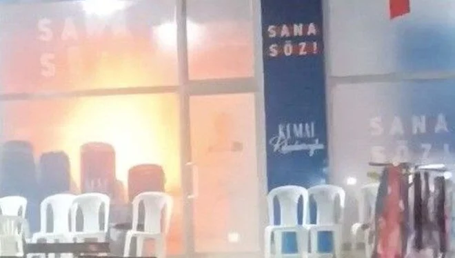 CHP seçim bürosunda yangın