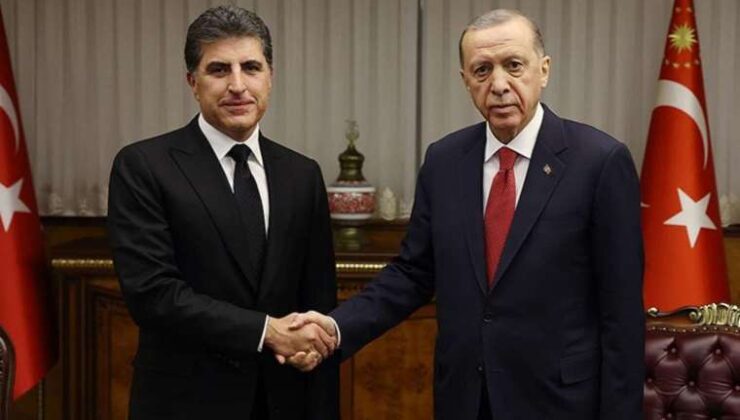 Erdoğan, IKBY Başkanı Neçirvan Barzani ile görüştü