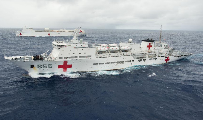 Çin Deniz Kuvvetleri’ne ait gemi 250 bin kişiye sağlık hizmeti verdi
