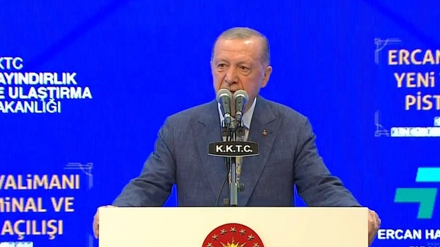 Cumhurbaşkanı Erdoğan KKTC Ercan Havalimanı açılışında konuştu