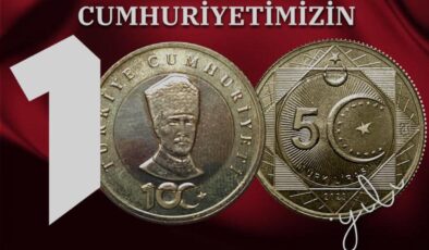 Cumhuriyetin 100. yılına özel “5 Türk lirası” hatıra parası basıldı