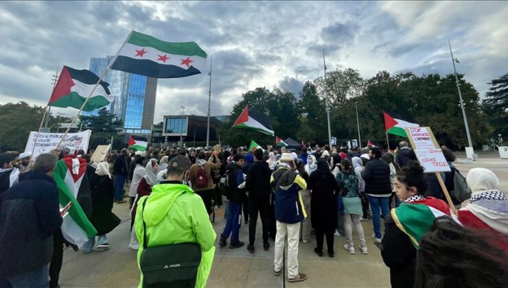 Cenevre’de, İsrail’in Gazze’ye yönelik saldırıları protesto edildi