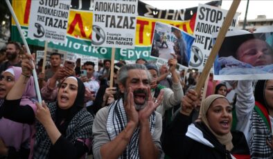 Yunanistan ve İtalya’da Filistin’e destek gösterisi yapıldı