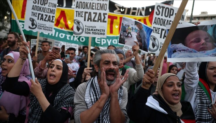 Yunanistan ve İtalya’da Filistin’e destek gösterisi yapıldı