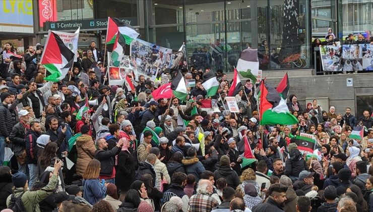 İsveç’te Filistin’e destek gösterisi
