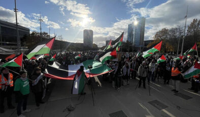Cenevre’de Filistin’i destekleyen göstericiler BM’e yürüdü
