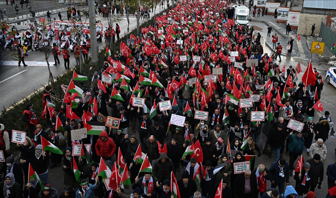 Ankara’da “Büyük Gazze Yürüyüşü ve Mitingi” düzenlendi