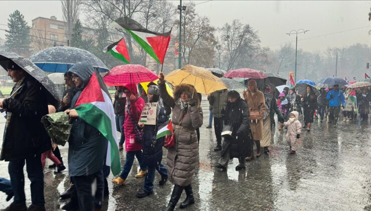 Saraybosna’da Filistin’e destek yürüyüşü düzenlendi