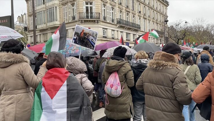 Paris’te Gazze’ye destek gösterileri düzenlendi