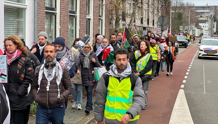 Hollandalılar Filistin’e destek için UCM’ye yürüdü