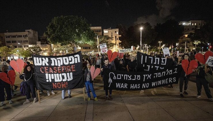 İsrailli aktivistler Tel Aviv’de gösteri düzenledi