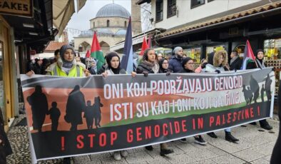 Bosna Hersek’te Filistin’e destek yürüyüşü düzenlendi