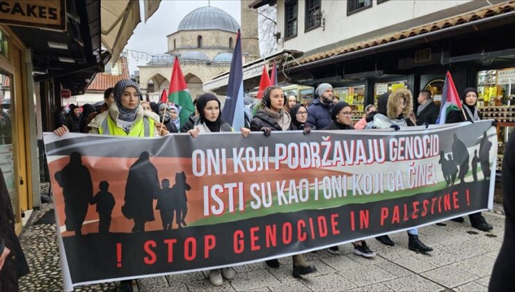 Bosna Hersek’te Filistin’e destek yürüyüşü düzenlendi