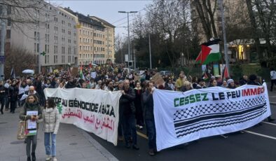 Cenevre’de Filistin halkına destek yürüyüşü yapıldı