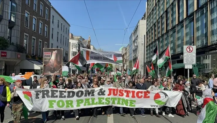 İrlanda’da Filistin’e destek gösterisi düzenlendi