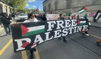 İsviçre’de binlerce kişi Filistin’e destek için yürüdü