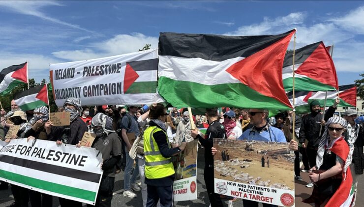 İrlanda’da Filistin’e destek gösterileri devam ediyor