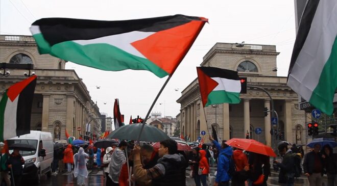 İtalya’da 1 Mayıs Filistin destek gösterilerine sahne oldu