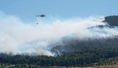 Manisa Soma’da çıkan orman yangınına müdahale ediliyor