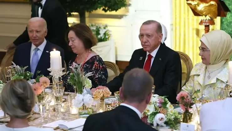Cumhurbaşkanı Erdoğan ve eşi, ABD Başkanı Biden’ın verdiği resmi yemeğe katıldı