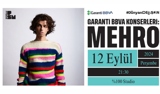 Mehro Garanti BBVA Konserleri kapsamında 12 Eylül’de Zorlu PSM’de!
